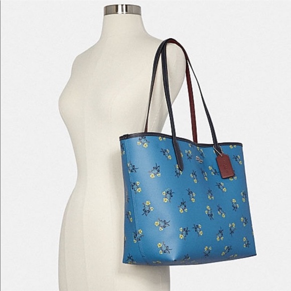Coach City Tote with Floral Bow Print - Picture 2 of 12